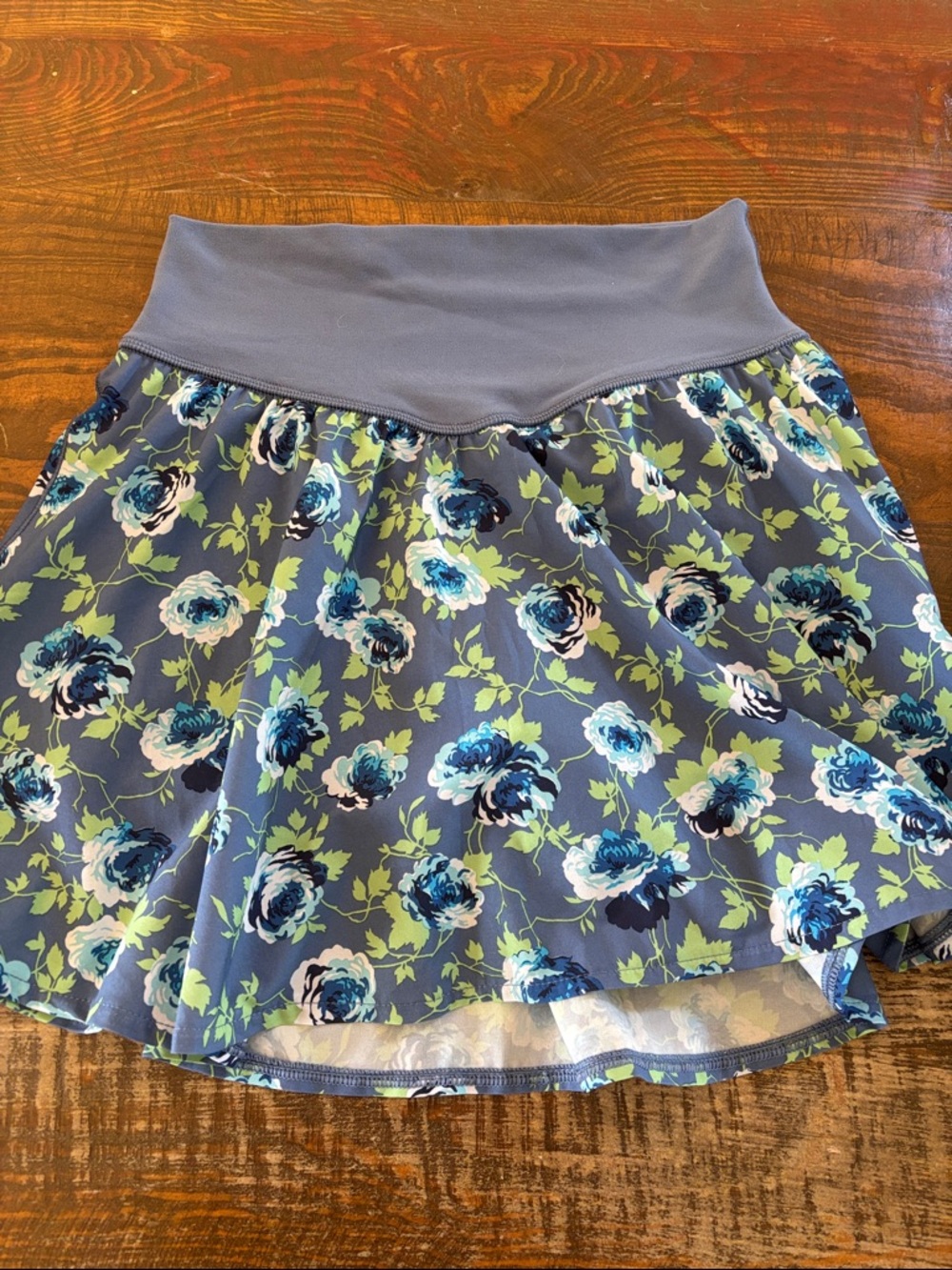 Offline by aerie Blue Floral Skater Skirt built in shorts
